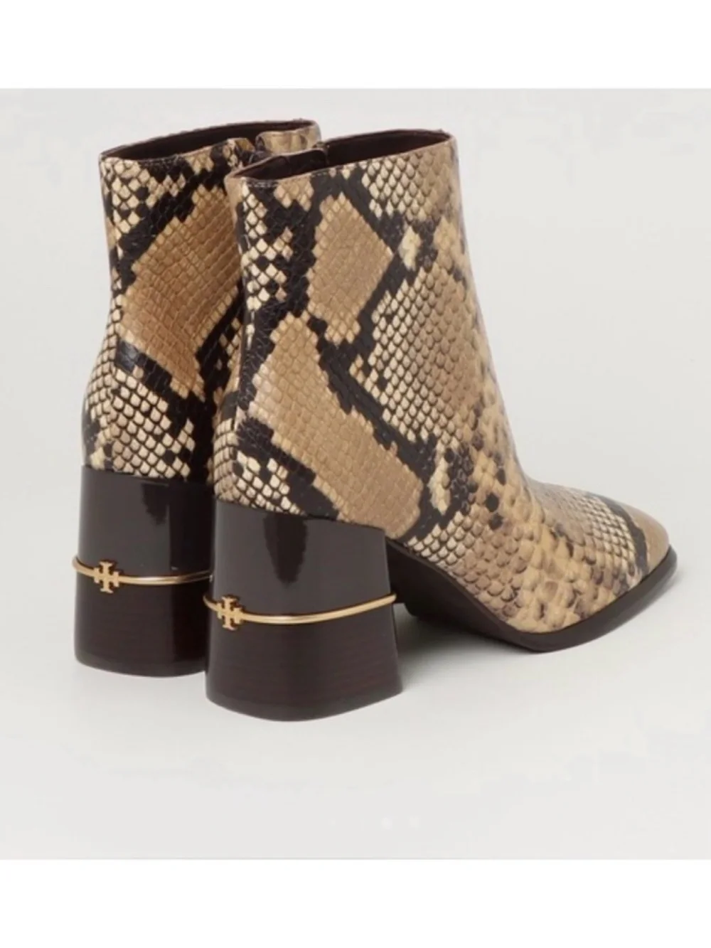 New Tory Burch Leather Ankle Boot Snake Embossed Sz 9.5